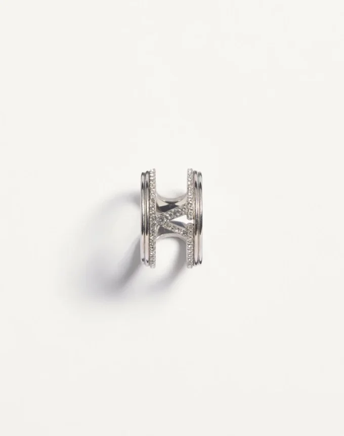 Ovalette Ring aus Metall und Swarovski®-Kristallen