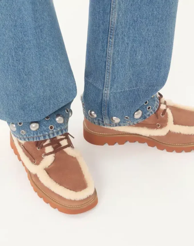 Palm Avenue Stiefeletten aus Crust-Leder und Wolle