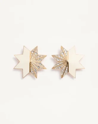 Pas Plus Ohrringe aus Metall, Emaille und Swarovski®-Kristallen