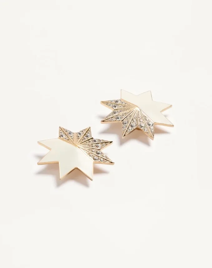 Pas Plus Ohrringe aus Metall, Emaille und Swarovski®-Kristallen