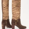 Pattie-Stiefel aus Kalbsleder mit Pony-Effekt 75 mm Pattie-Stiefel aus Kalbsleder mit Pony-Effekt 75 mm