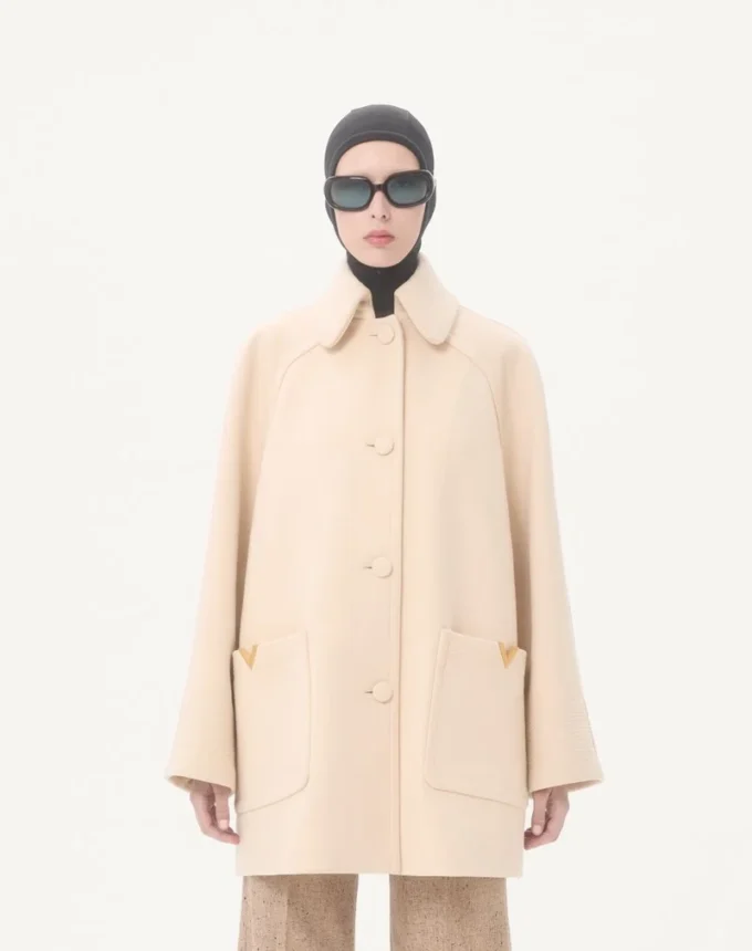 Peacoat aus drapierter Wolle Peacoat aus drapierter Wolle