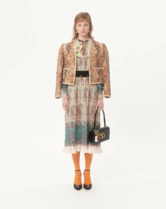 Piqué-Jacke mit Voyage Imaginaire Paisley-Print