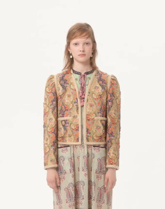 Piqué-Jacke mit Voyage Imaginaire Paisley-Print Piqué-Jacke mit Voyage Imaginaire Paisley-Print