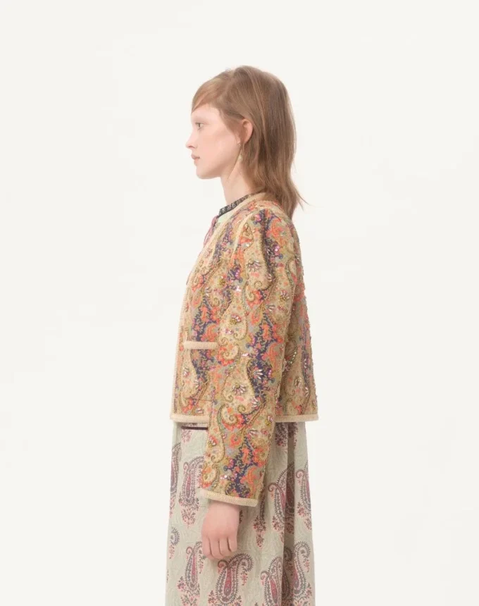 Piqué-Jacke mit Voyage Imaginaire Paisley-Print Piqué-Jacke mit Voyage Imaginaire Paisley-Print