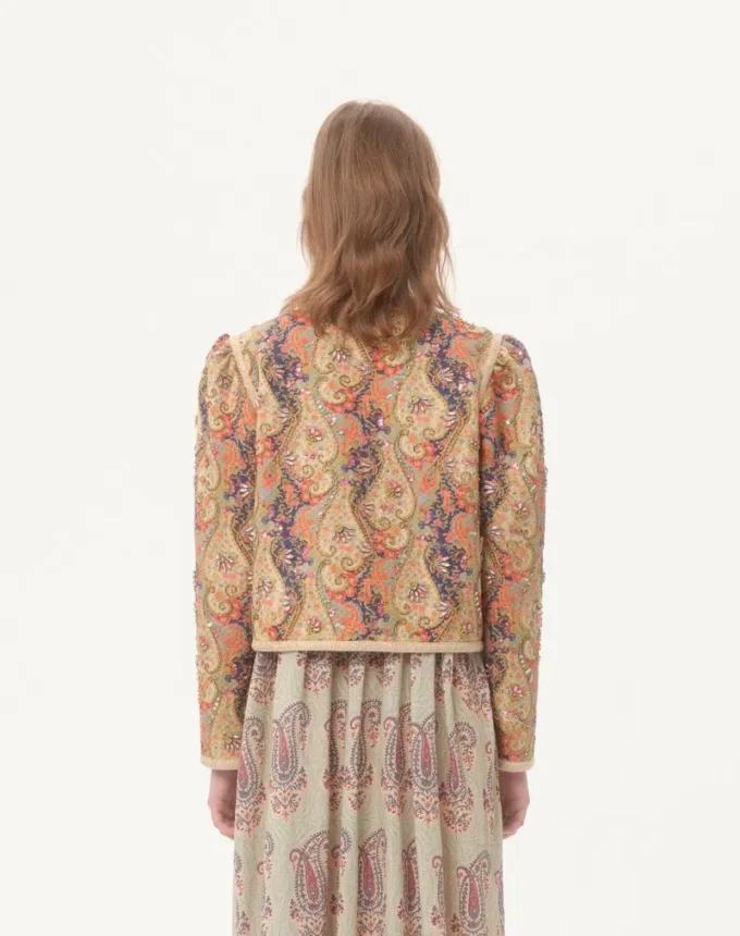 Piqué-Jacke mit Voyage Imaginaire Paisley-Print Piqué-Jacke mit Voyage Imaginaire Paisley-Print