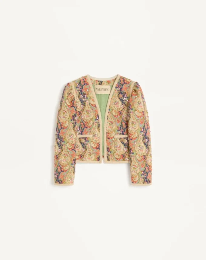 Piqué-Jacke mit Voyage Imaginaire Paisley-Print Piqué-Jacke mit Voyage Imaginaire Paisley-Print