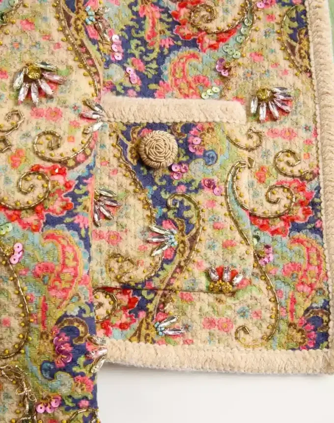 Piqué-Jacke mit Voyage Imaginaire Paisley-Print Piqué-Jacke mit Voyage Imaginaire Paisley-Print