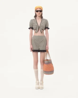 Popeline-Shorts mit Plus De Pois-Print Popeline-Shorts mit Plus De Pois-Print