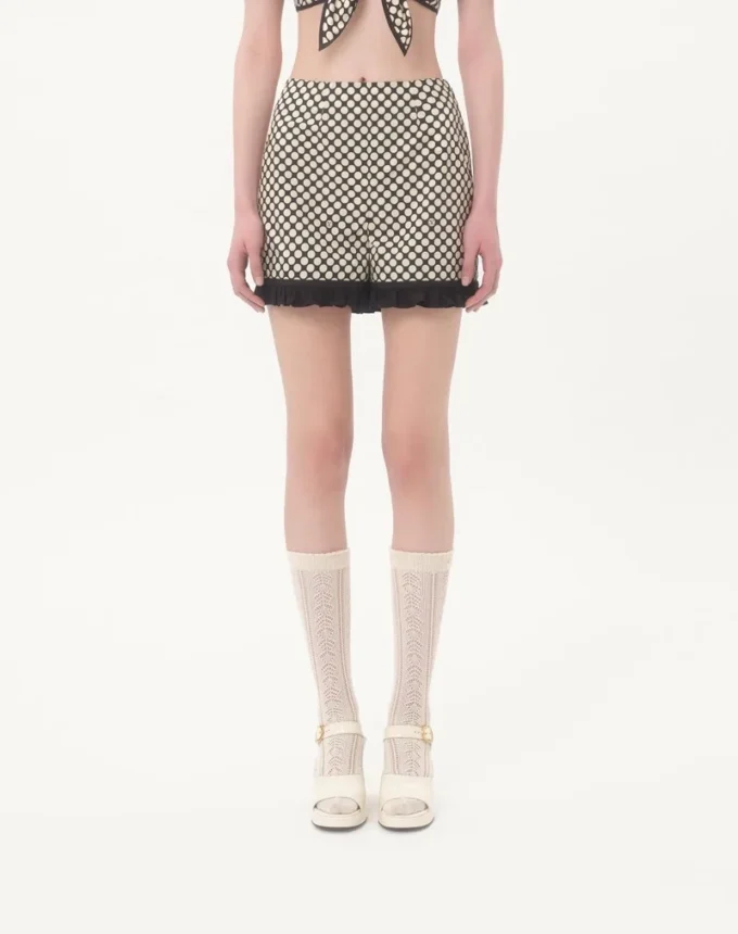 Popeline-Shorts mit Plus De Pois-Print Popeline-Shorts mit Plus De Pois-Print