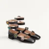 Preshoes Ballerinas mit Riemchen aus Ziegenleder mit Schmuckknöpfen 20 mm Preshoes Ballerinas mit Riemchen aus Ziegenleder mit Schmuckknöpfen 20 mm
