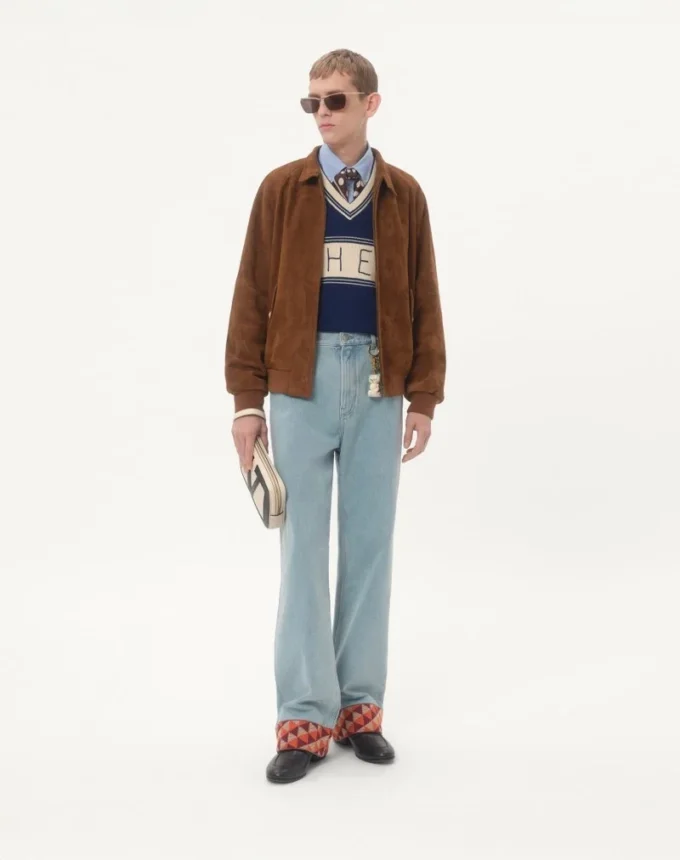 Pullover aus Wolle und Baumwolle mit Chez Valentino Jacquard-Muster Pullover aus Wolle und Baumwolle mit Chez Valentino Jacquard-Muster
