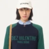 Pullover aus Wolle und Baumwolle mit Chez Valentino Jacquard-Muster Pullover aus Wolle und Baumwolle mit Chez Valentino Jacquard-Muster