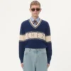 Pullover aus Wolle und Baumwolle mit Chez Valentino Jacquard-Muster Pullover aus Wolle und Baumwolle mit Chez Valentino Jacquard-Muster