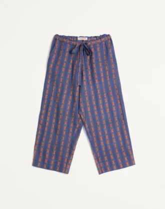 Pyjama-Hose aus Leinen mit Voyage Imaginaire-Print