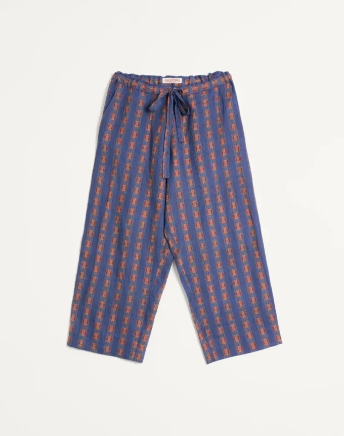 Pyjama-Hose aus Leinen mit Voyage Imaginaire-Print Pyjama-Hose aus Leinen mit Voyage Imaginaire-Print