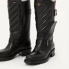 Rayons Bikerstiefel aus Kalbsleder und Nappaleder mit Chevron-Muster 40 mm Rayons Bikerstiefel aus Kalbsleder und Nappaleder mit Chevron-Muster 40 mm