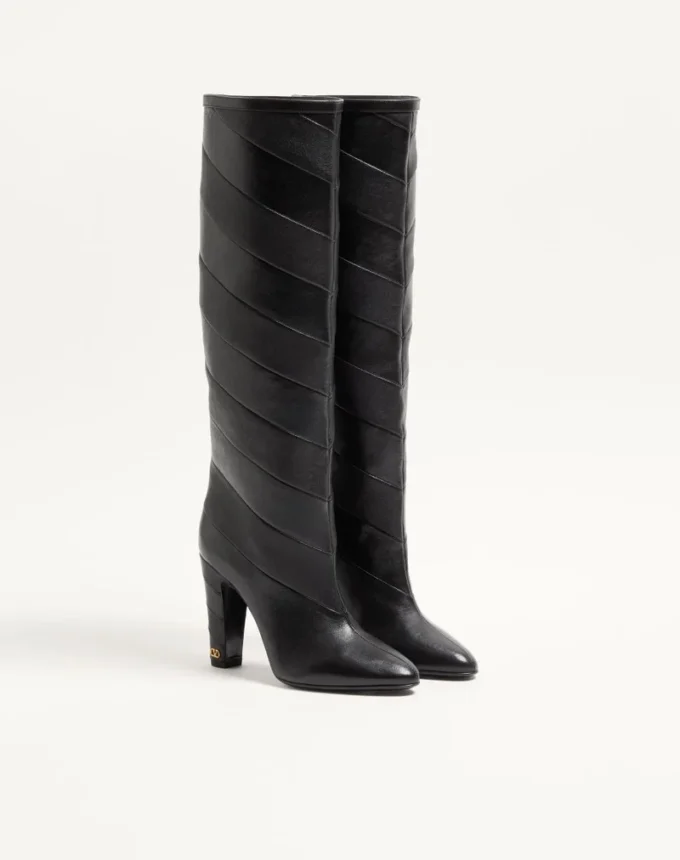 Rayons Nappa-Stiefel mit Chevron-Muster 100 mm Rayons Nappa-Stiefel mit Chevron-Muster 100 mm
