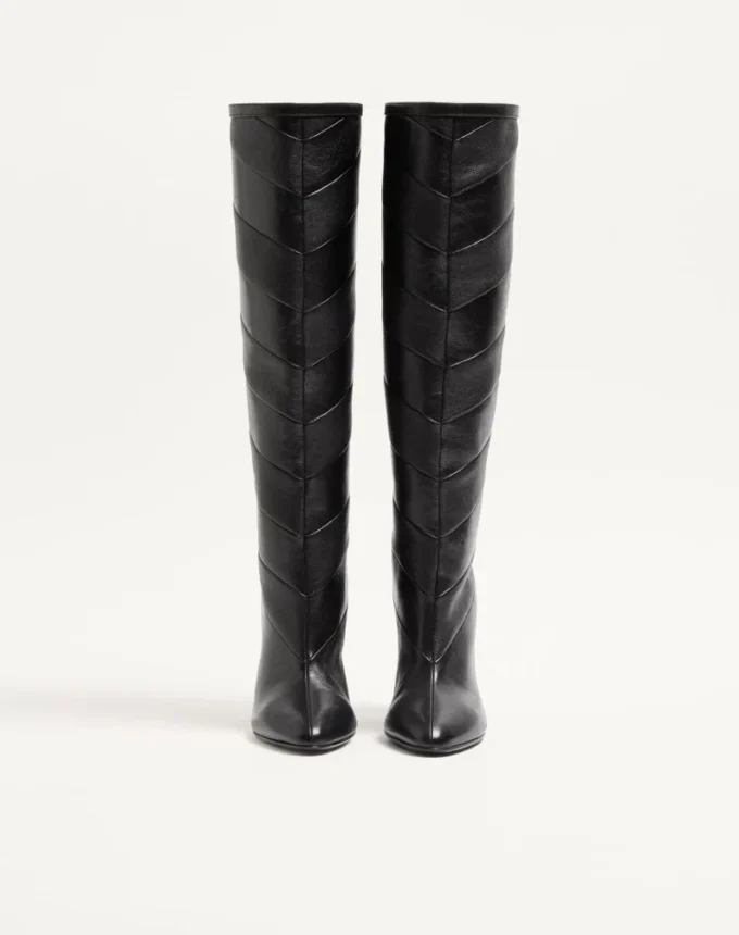 Rayons Nappa-Stiefel mit Chevron-Muster 100 mm Rayons Nappa-Stiefel mit Chevron-Muster 100 mm