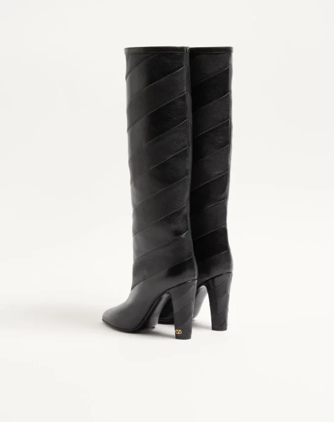 Rayons Nappa-Stiefel mit Chevron-Muster 100 mm Rayons Nappa-Stiefel mit Chevron-Muster 100 mm
