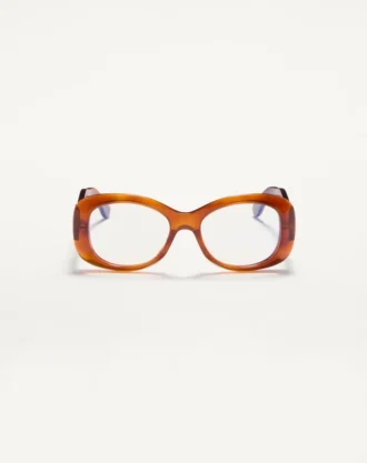 Rechteckige Acetatbrille im Stil der 70er Jahre