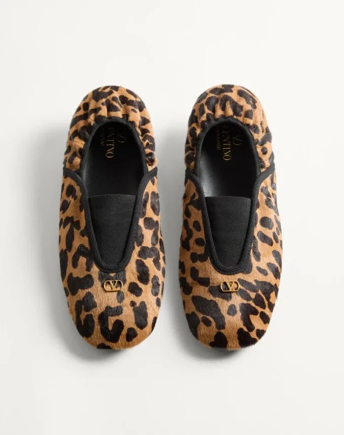 Rhytmika Ballerina aus Haarcalf mit Fauve Eclat-Print