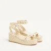 Rockstud Flatform-Sandalen aus laminiertem Nappaleder 45 mm Rockstud Flatform-Sandalen aus laminiertem Nappaleder 45 mm