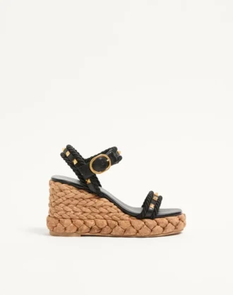 ROCKSTUD KEILABSATZ AUS KALBSLEDER 100 MM