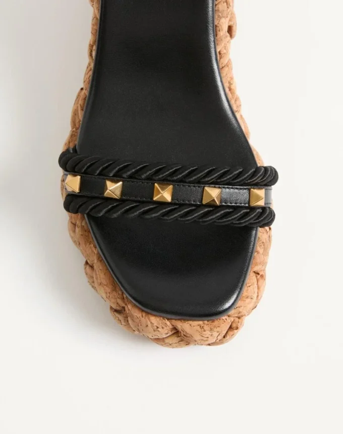 ROCKSTUD KEILABSATZ AUS KALBSLEDER 100 MM ROCKSTUD KEILABSATZ AUS KALBSLEDER 100 MM