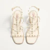 Rockstud-Keilsandaletten aus Kalbsleder mit Cornely-Stickerei 80 mm Rockstud-Keilsandaletten aus Kalbsleder mit Cornely-Stickerei 80 mm