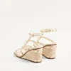 Rockstud-Keilsandaletten aus Kalbsleder mit Cornely-Stickerei 80 mm Rockstud-Keilsandaletten aus Kalbsleder mit Cornely-Stickerei 80 mm