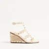 Rockstud-Keilsandaletten aus Kalbsleder mit Cornely-Stickerei 80 mm Rockstud-Keilsandaletten aus Kalbsleder mit Cornely-Stickerei 80 mm