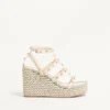 Rockstud Keilsandaletten aus Kalbsleder mit Riemchen 95 mm Rockstud Keilsandaletten aus Kalbsleder mit Riemchen 95 mm