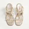 Rockstud-Keilsandaletten aus laminiertem Nappaleder mit Cornely-Stickerei 100 mm Rockstud-Keilsandaletten aus laminiertem Nappaleder mit Cornely-Stickerei 100 mm
