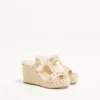 Rockstud Laminierte Nappa-Keilsandaletten 90 mm