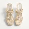 Rockstud Laminierte Nappa-Keilsandaletten 90 mm