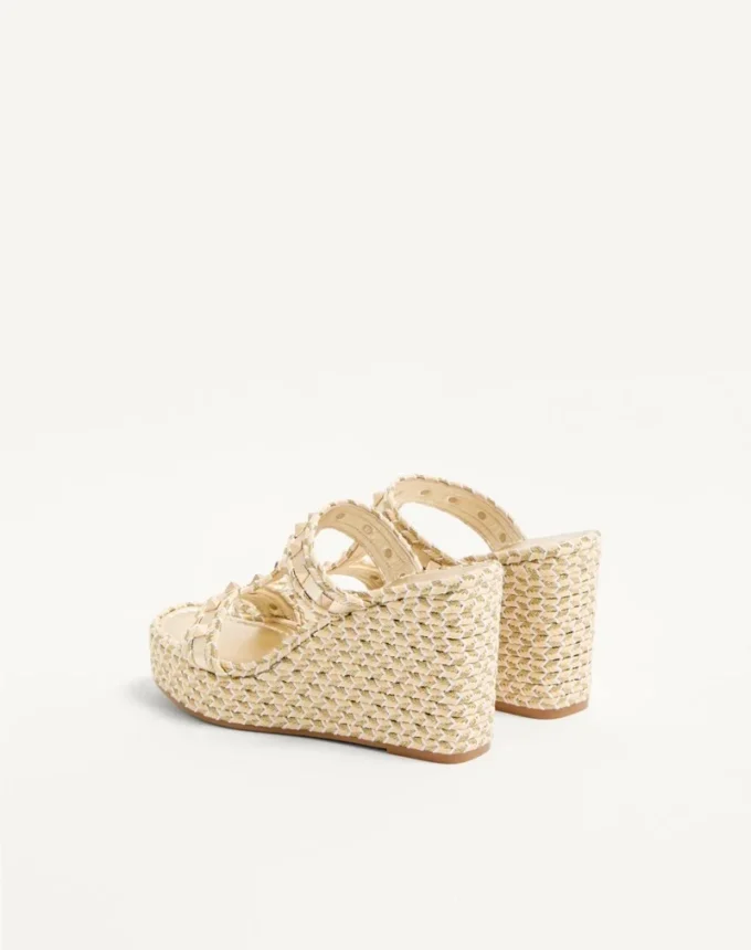 Rockstud Laminierte Nappa-Keilsandaletten 90 mm