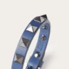 Rockstud Lederarmband mit Ruthenium-Nieten