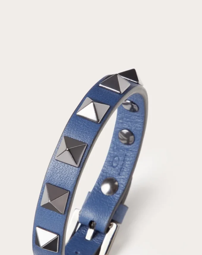 Rockstud Lederarmband mit Ruthenium-Nieten