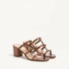 Rockstud Metallic-Sandalen aus Kalbsleder mit 60 mm Absatz