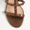 Rockstud Metallic-Sandalen aus Kalbsleder mit 60 mm Absatz