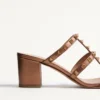 Rockstud Metallic-Sandalen aus Kalbsleder mit 60 mm Absatz