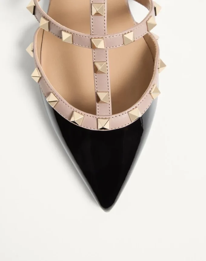 Rockstud Mule aus Lackleder