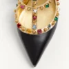 Rockstud Pumps aus Kalbsleder mit Cabochon und 100-mm-Kristallen Rockstud Pumps aus Kalbsleder mit Cabochon und 100-mm-Kristallen
