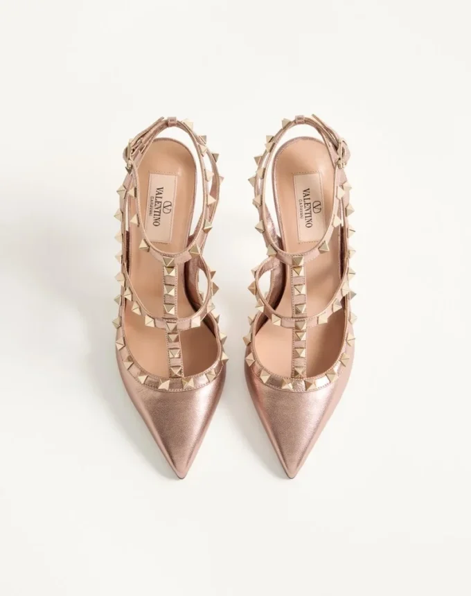 Rockstud Pumps aus laminiertem Nappaleder 100 mm