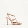 Rockstud Pumps aus laminiertem Nappaleder 100 mm