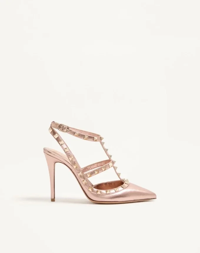 Rockstud Pumps aus laminiertem Nappaleder 100 mm
