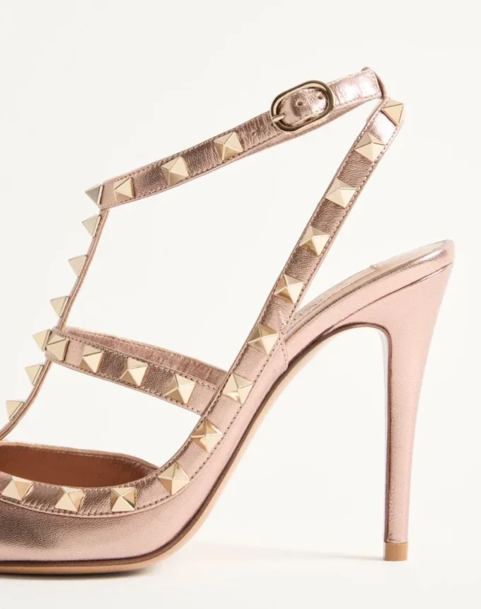 Rockstud Pumps aus laminiertem Nappaleder 100 mm