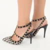 Rockstud Pumps aus Pied-De-Poule-Stoff 100 mm