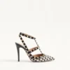 Rockstud Pumps aus Pied-De-Poule-Stoff 100 mm